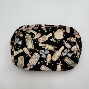 Trina Vintage Style Perfume Pattern Bow Cosmetic Bag Bow Travel